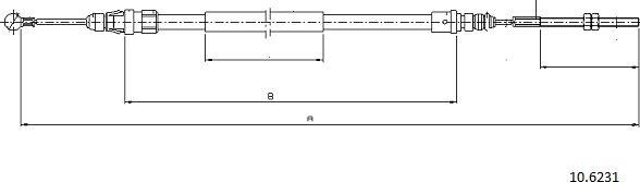 Cabor 10.6231 - Трос, гальмівна система autocars.com.ua