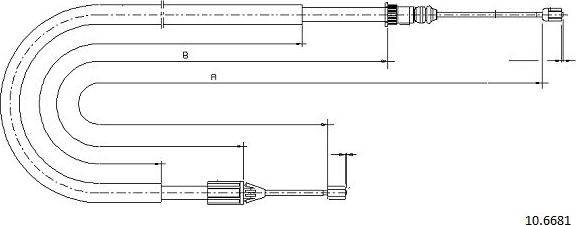 Cabor 10.6681 - Трос, гальмівна система autocars.com.ua