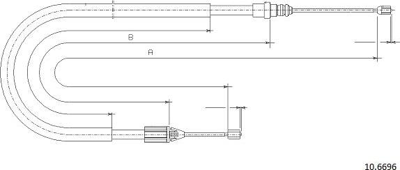 Cabor 10.6696 - Трос, гальмівна система autocars.com.ua