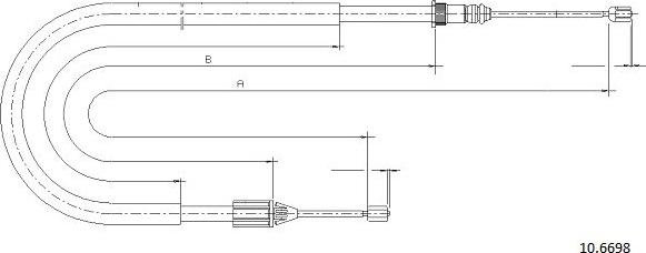 Cabor 10.6698 - Трос, гальмівна система autocars.com.ua