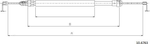 Cabor 10.6763 - Трос, гальмівна система autocars.com.ua