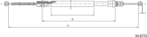 Cabor 10.6771 - Трос, гальмівна система autocars.com.ua