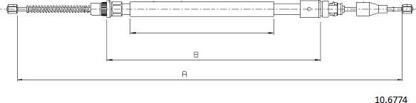 Cabor 10.6774 - Тросик, cтояночный тормоз autodnr.net