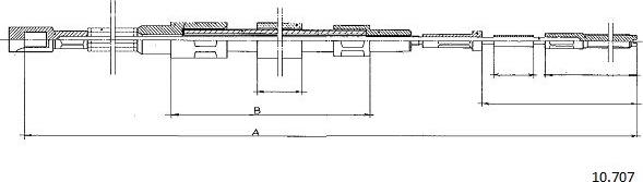 Cabor 10.707 - Трос, гальмівна система autocars.com.ua