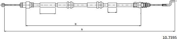 Cabor 10.7395 - Трос, гальмівна система autocars.com.ua