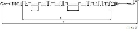 Cabor 10.7398 - Трос, гальмівна система autocars.com.ua