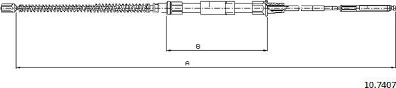 Cabor 10.7407 - Трос, гальмівна система autocars.com.ua