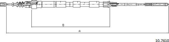 Cabor 10.7410 - Трос, гальмівна система autocars.com.ua