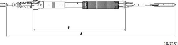 Cabor 10.7481 - Трос, гальмівна система autocars.com.ua