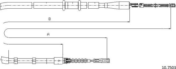Cabor 10.7503 - Трос, гальмівна система autocars.com.ua
