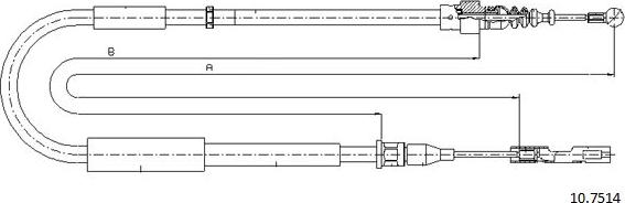 Cabor 10.7514 - Трос, гальмівна система autocars.com.ua