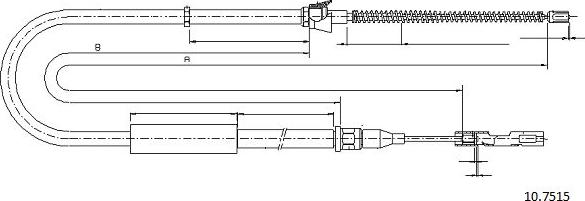 Cabor 10.7515 - Трос, гальмівна система autocars.com.ua