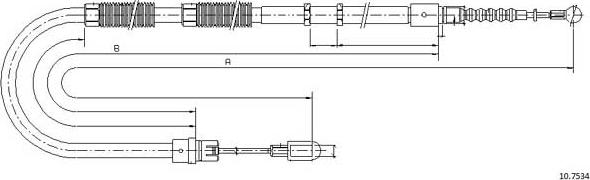 Cabor 10.7534 - Трос, гальмівна система autocars.com.ua