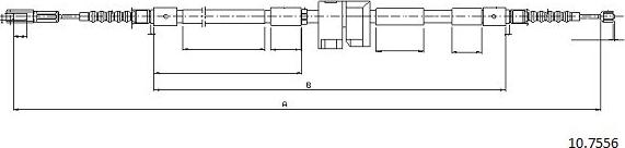 Cabor 10.7556 - Трос, гальмівна система autocars.com.ua