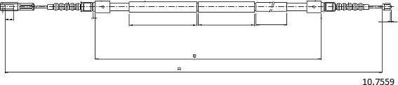 Cabor 10.7559 - Трос, гальмівна система autocars.com.ua