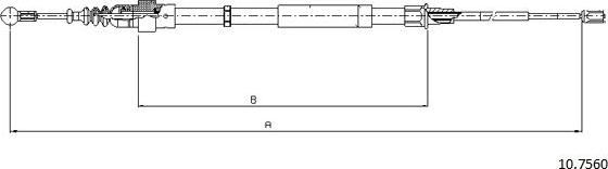 Cabor 10.7560 - Трос, гальмівна система autocars.com.ua