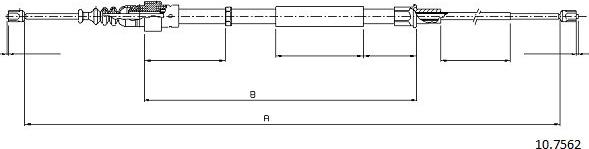 Cabor 10.7562 - Трос, гальмівна система autocars.com.ua