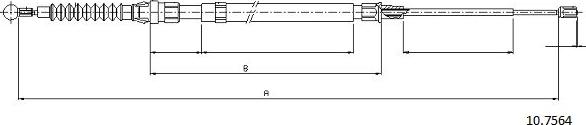 Cabor 10.7564 - Трос, гальмівна система autocars.com.ua