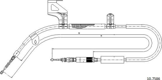 Cabor 10.7586 - Трос, гальмівна система autocars.com.ua