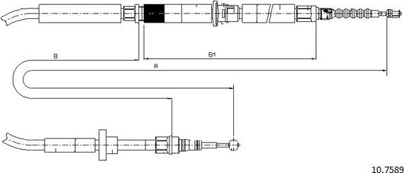 Cabor 10.7589 - Трос, гальмівна система autocars.com.ua