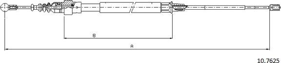 Cabor 10.7625 - Трос, гальмівна система autocars.com.ua