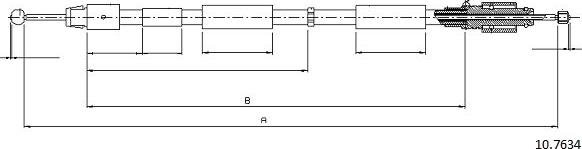 Cabor 10.7634 - Трос, гальмівна система autocars.com.ua