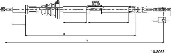 Cabor 10.8063 - Трос, гальмівна система autocars.com.ua