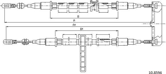 Cabor 10.8594 - Трос, гальмівна система autocars.com.ua