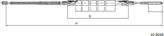 Cabor 10.9038 - Тросик, cтояночный тормоз autodnr.net