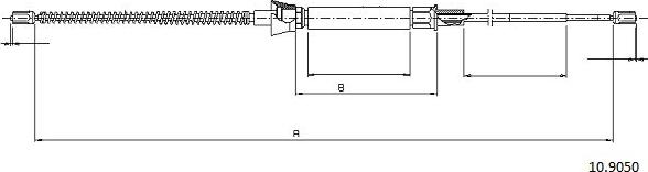 Cabor 10.9050 - Трос, гальмівна система autocars.com.ua