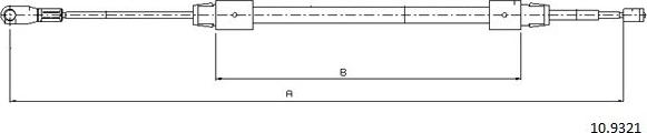 Cabor 10.9321 - Трос, гальмівна система autocars.com.ua