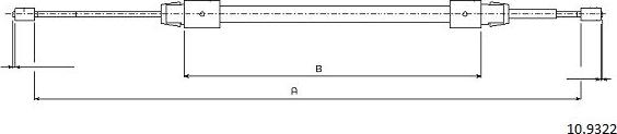 Cabor 10.9322 - Трос, гальмівна система autocars.com.ua