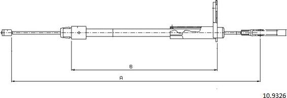 Cabor 10.9326 - Трос, гальмівна система autocars.com.ua