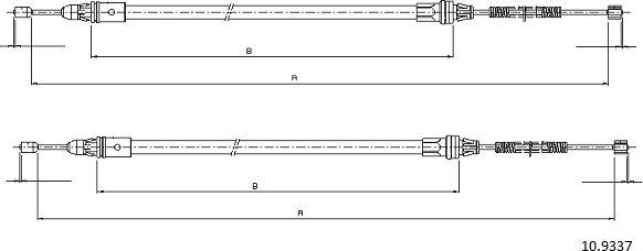 Cabor 10.9337 - Трос, гальмівна система autocars.com.ua