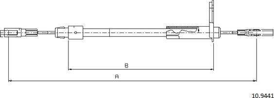 Cabor 10.9441 - Трос, гальмівна система autocars.com.ua