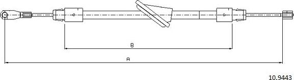 Cabor 10.9443 - Трос, гальмівна система autocars.com.ua