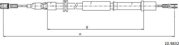 Cabor 10.9832 - Трос, гальмівна система autocars.com.ua