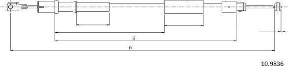 Cabor 10.9836 - Тросик, cтояночный тормоз autodnr.net