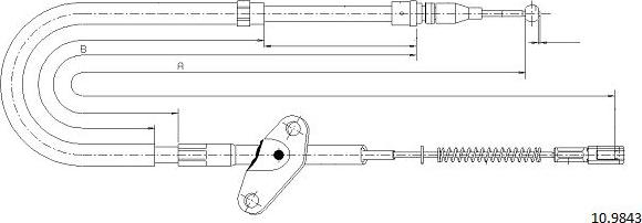 Cabor 10.9843 - Трос, гальмівна система autocars.com.ua