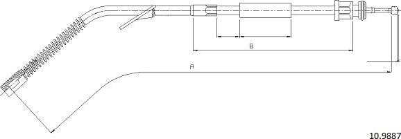 Cabor 10.9887 - Трос, гальмівна система autocars.com.ua