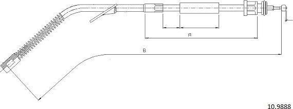 Cabor 10.9888 - Трос, гальмівна система autocars.com.ua