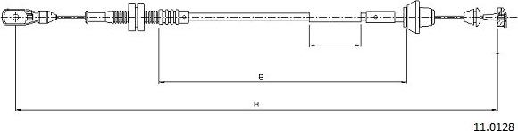 Cabor 11.0128 - Тросик газу autocars.com.ua