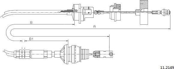 Cabor 11.2149 - Трос, управління зчепленням autocars.com.ua