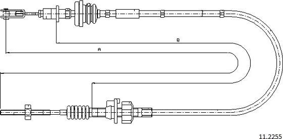 Cabor 11.2255 - Трос, управління зчепленням autocars.com.ua