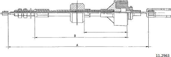 Cabor 11.2963 - Трос, управління зчепленням autocars.com.ua