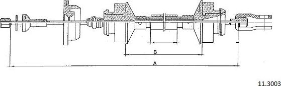 Cabor 11.3003 - Трос, управління зчепленням autocars.com.ua