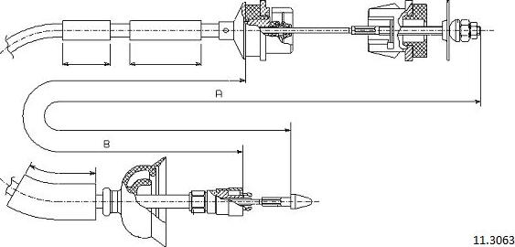 Cabor 11.3063 - Трос, управління зчепленням autocars.com.ua