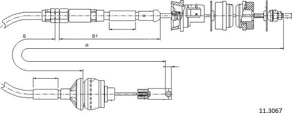 Cabor 11.3067 - Трос, управління зчепленням autocars.com.ua