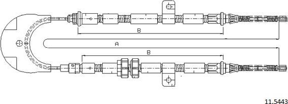Cabor 11.5443 - Трос, гальмівна система autocars.com.ua