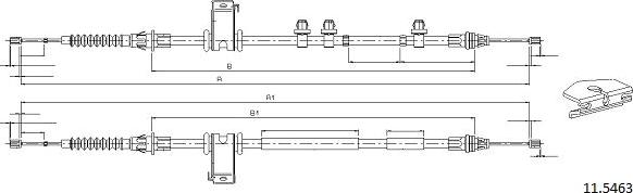 Cabor 11.5463 - Трос, гальмівна система autocars.com.ua